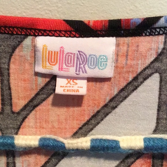LuLaRoe Short Sleeve Orange/Black Tunic XS Long Back - Picture 2 of 3